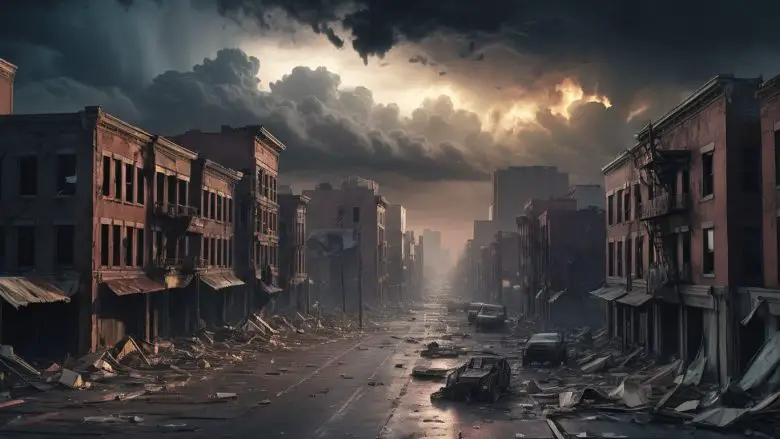 A haunting scene of a Pandemic Outbreak with deserted streets